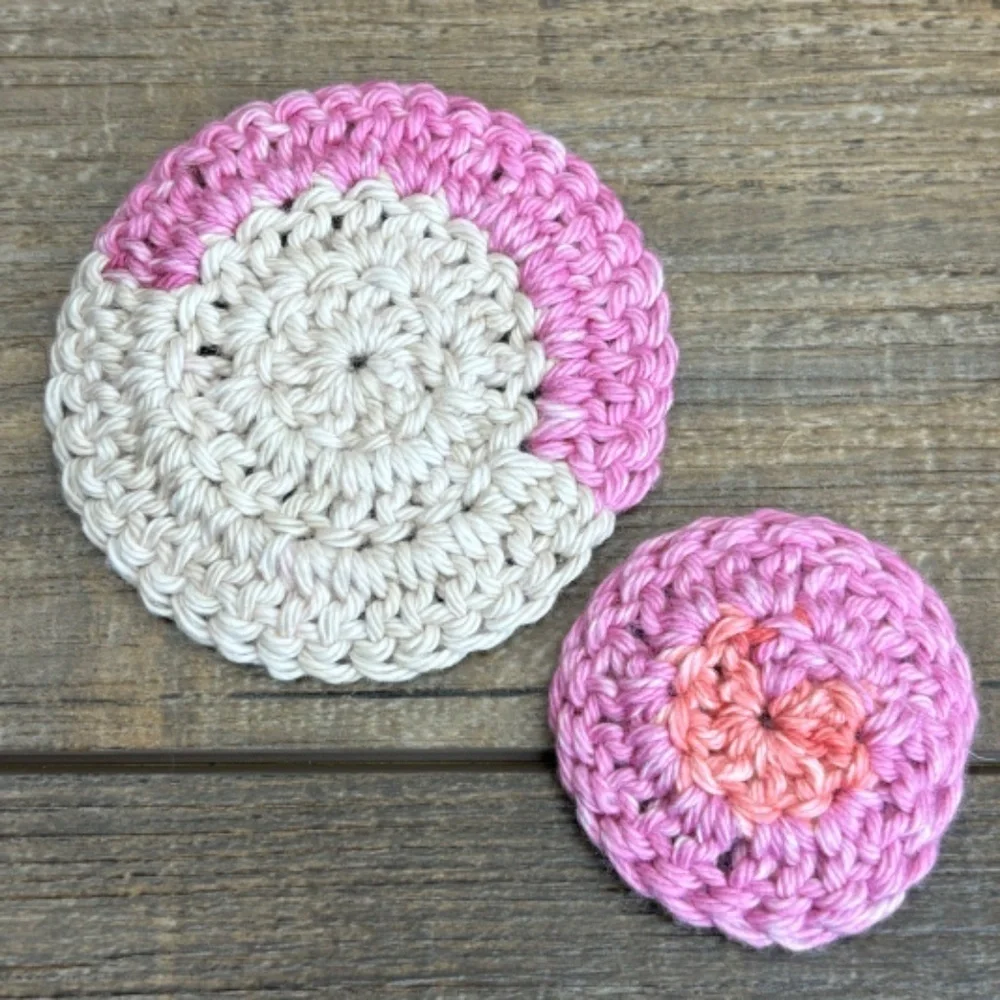 5 Coasters and 2 Round Scrubbies Set‎ Handcrafted Crochet by Seller Cotton